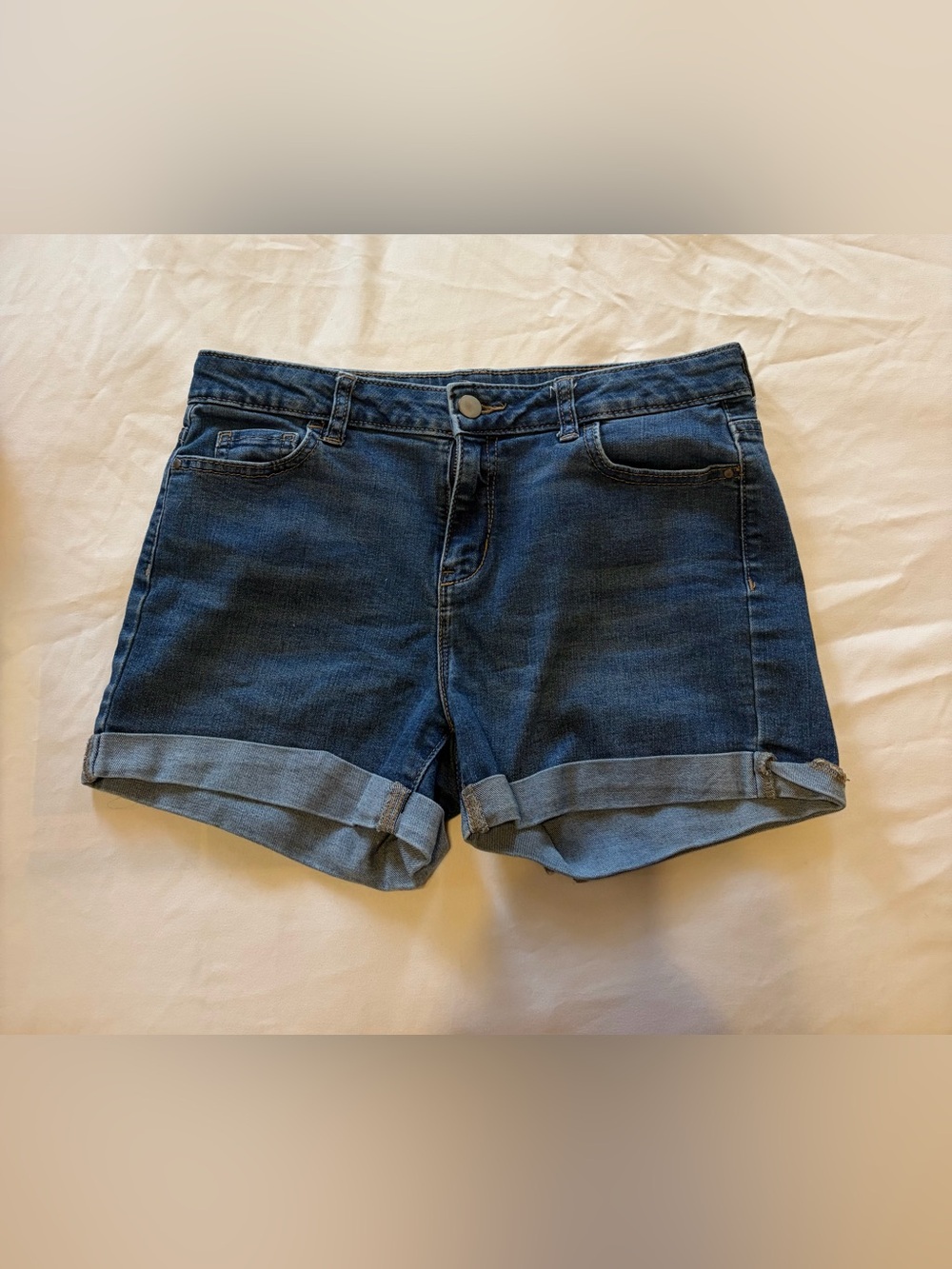 wonder nation Dark Blue Rolled Hem Denim Shorts